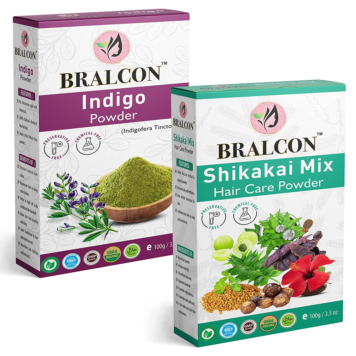 BRALCON Organic Indigo, Shikakai Mix Powder Combo-200g(100g x 2 Pack) -  Online Quality Store Official Website